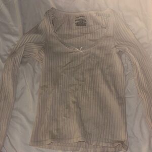 Wild Fable Cream Ribbed Top
